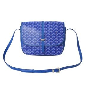 GOYARD Belvedere Shoulder Bag Blue Leather